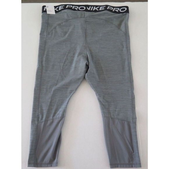 Nike Pro DC5393 084 Women's Plus Sz 3X Gray 365 Mid-Rise Crop Leggings - Picture 2 of 6